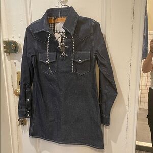 Dark Denim Lace-Up Dress or tunic